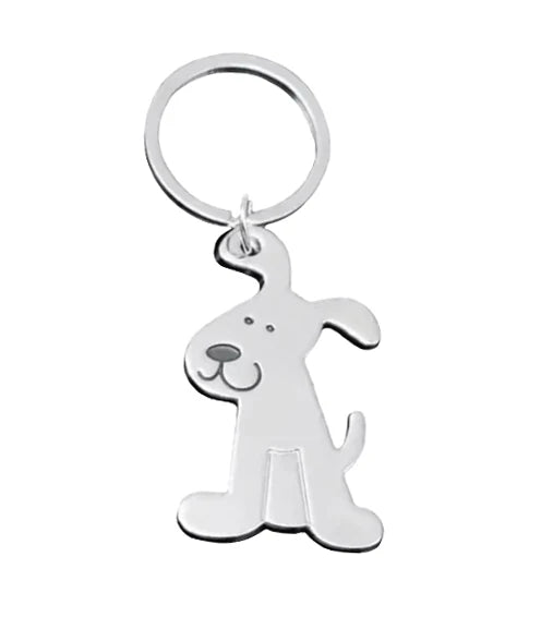 Metal Dog Keychain 9 cm – Cute Pet Outline Keyring