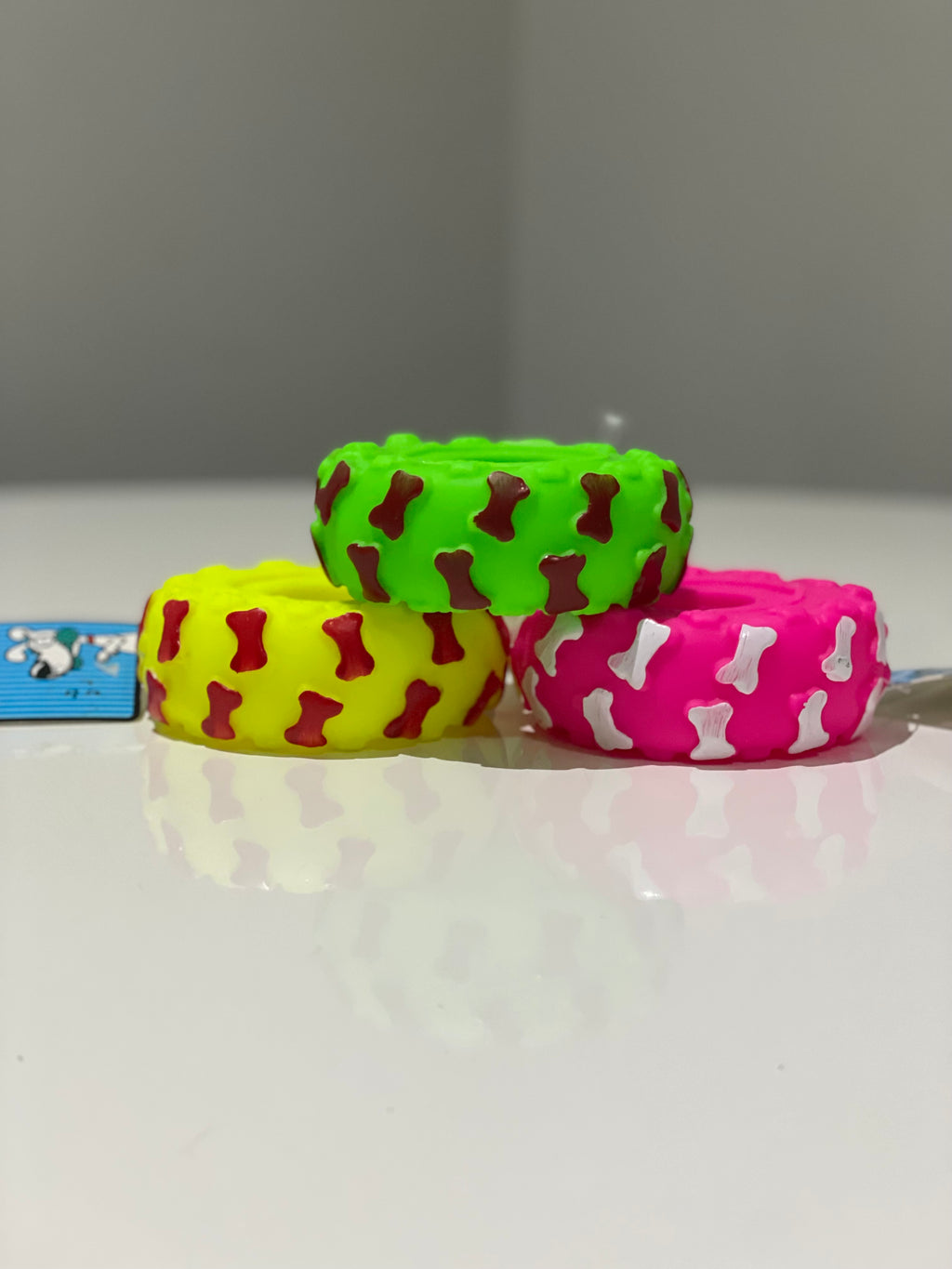 Pet Dog Toy Squeaky Wheel Tyre 9cm