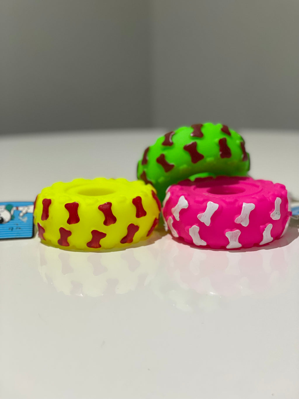 Pet Dog Toy Squeaky Wheel Tyre 9cm