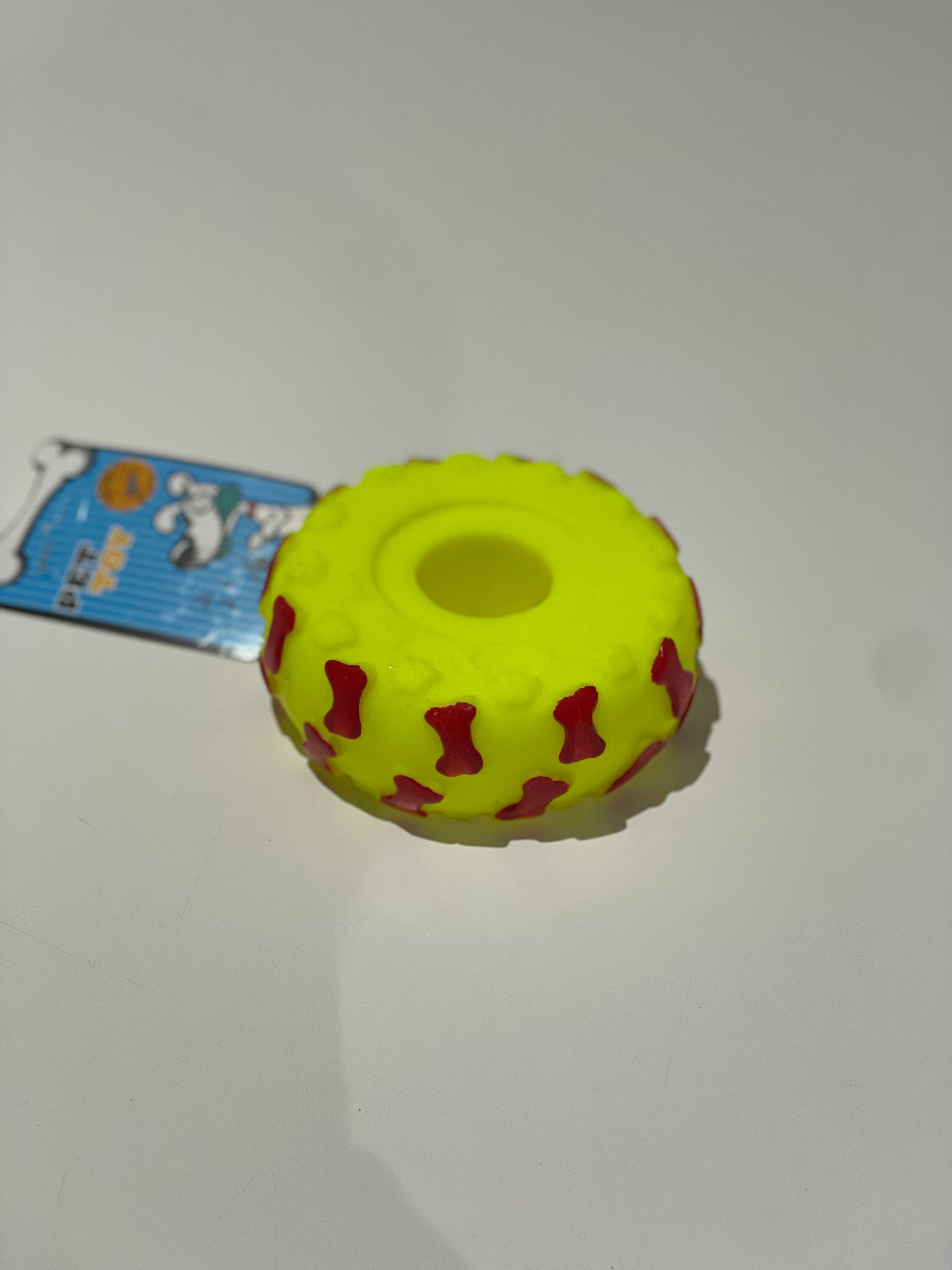 Pet Dog Toy Squeaky Wheel Tyre 9cm