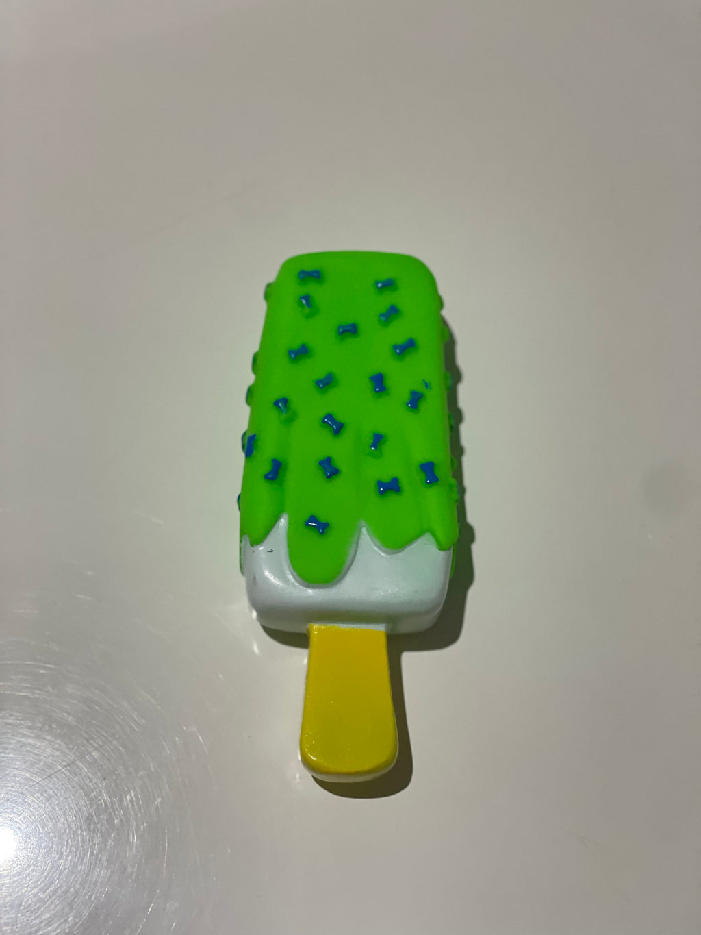 Squeaky Ice Cream Popsicle Dog Toy 15 cm – Bone Print, Assorted Colours, Soft Chew