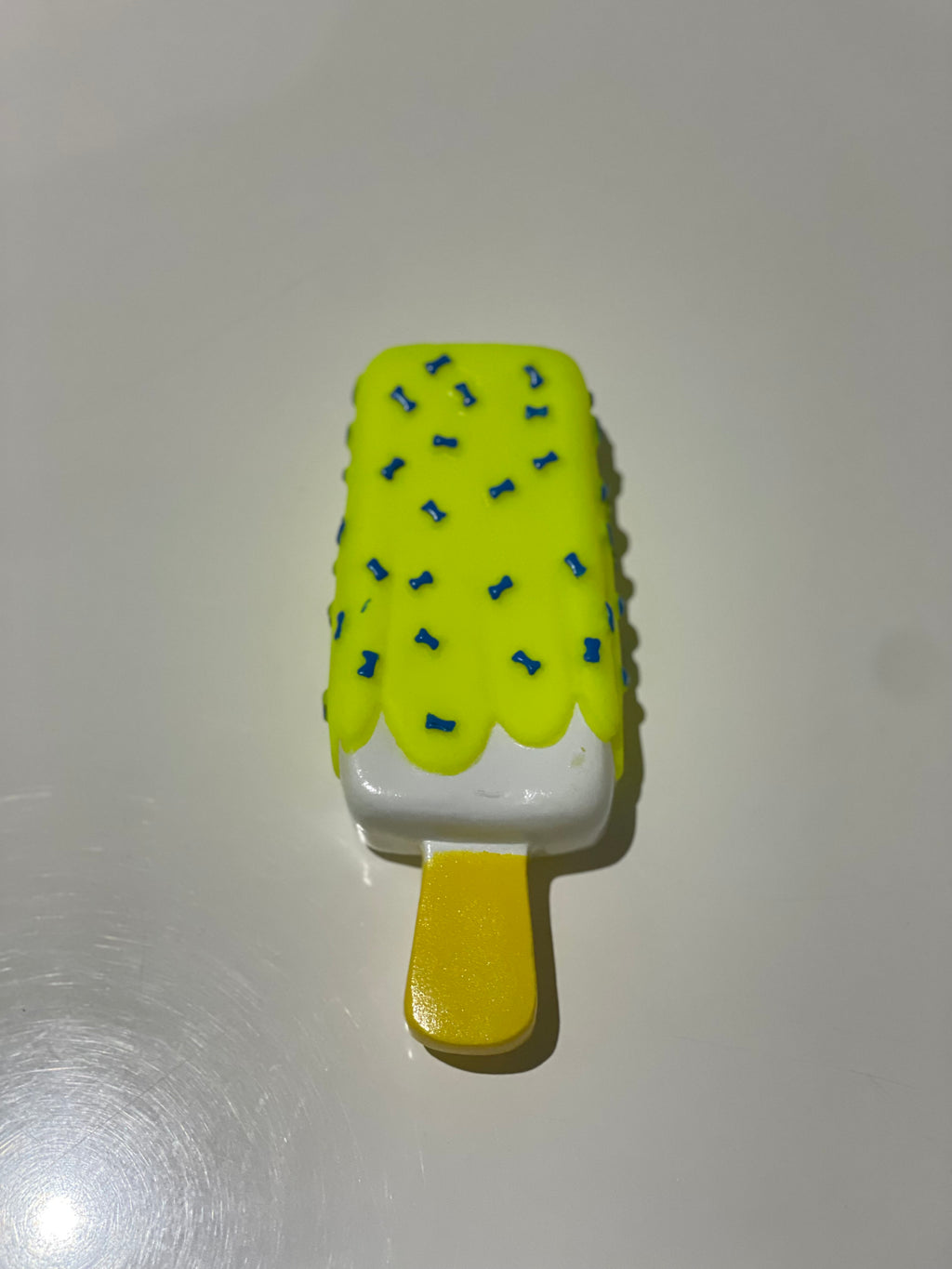 Squeaky Ice Cream Popsicle Dog Toy 15 cm – Bone Print, Assorted Colours, Soft Chew