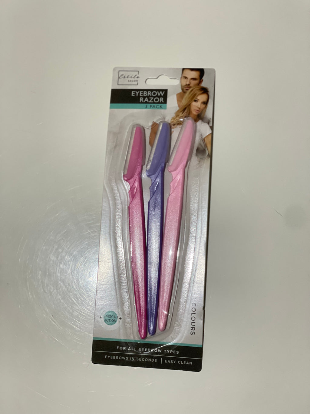 Disposable Eyebrow Razor 3-Pack – Dermaplaning Face Shaver, Peach Fuzz Remover