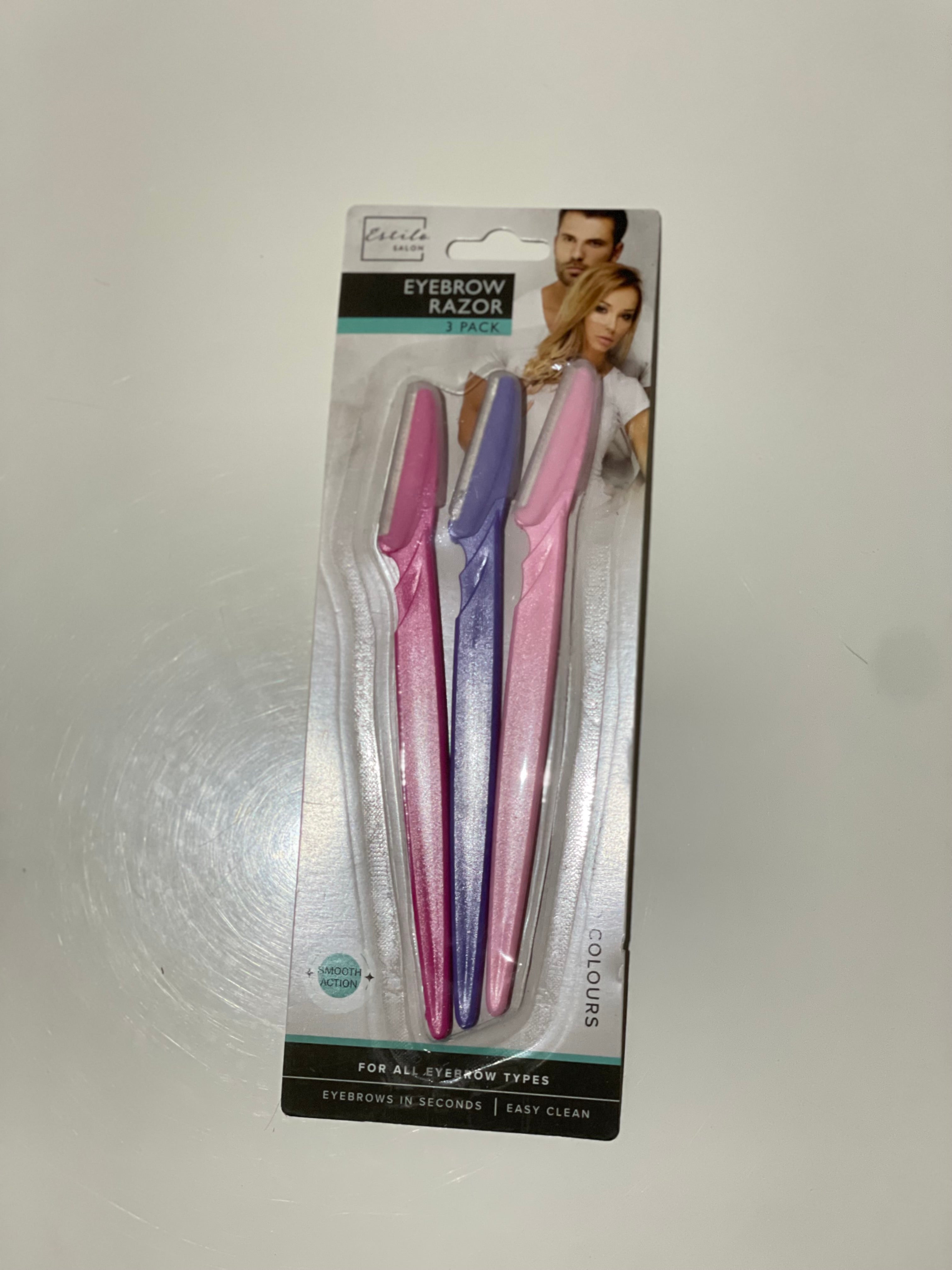 Disposable Eyebrow Razor 3-Pack – Dermaplaning Face Shaver, Peach Fuzz Remover