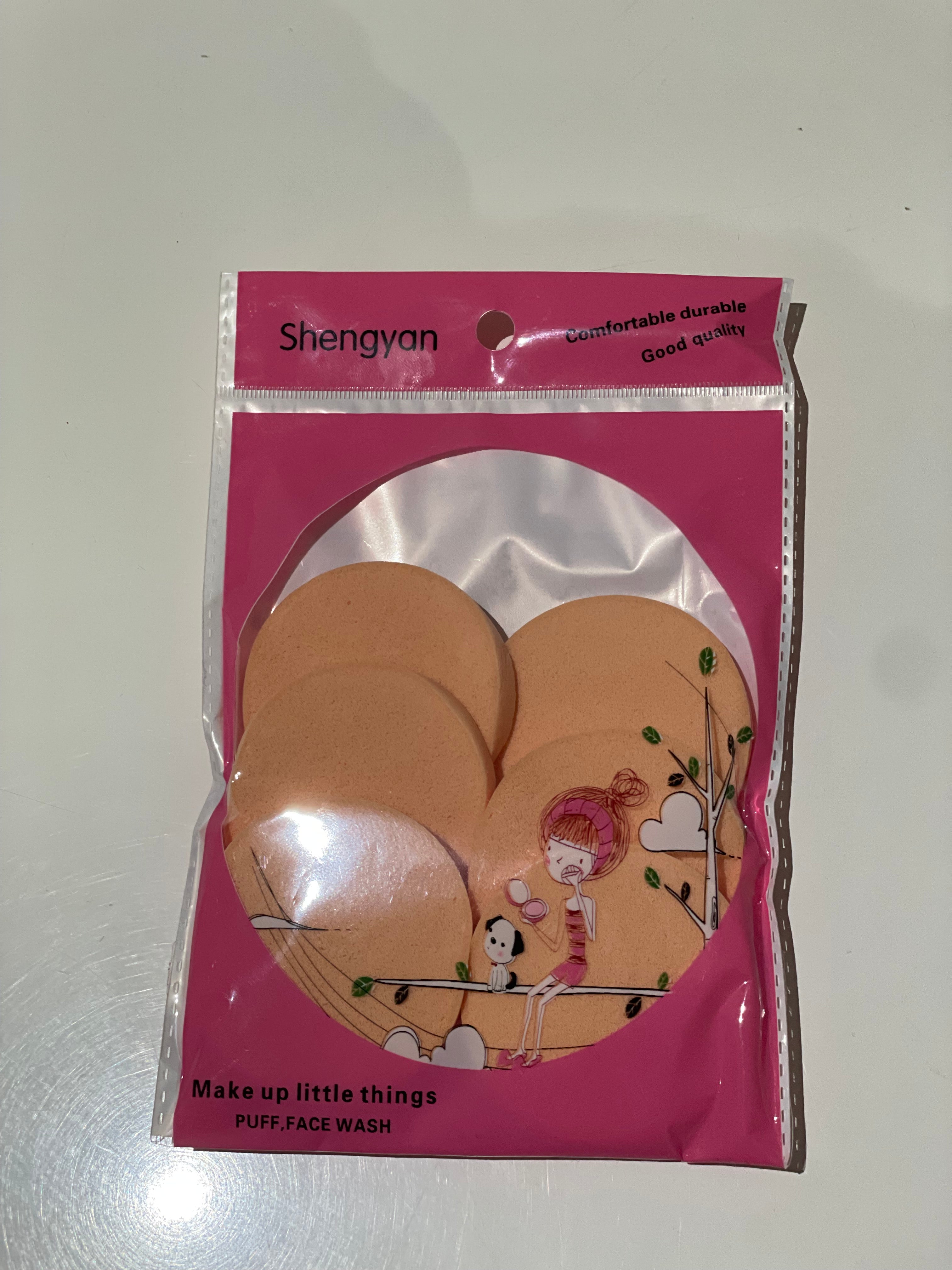 Make-Up Cleansing Sponge Pads (Pack of 3) – 5.4 cm, Soft Cosmetic Puffs