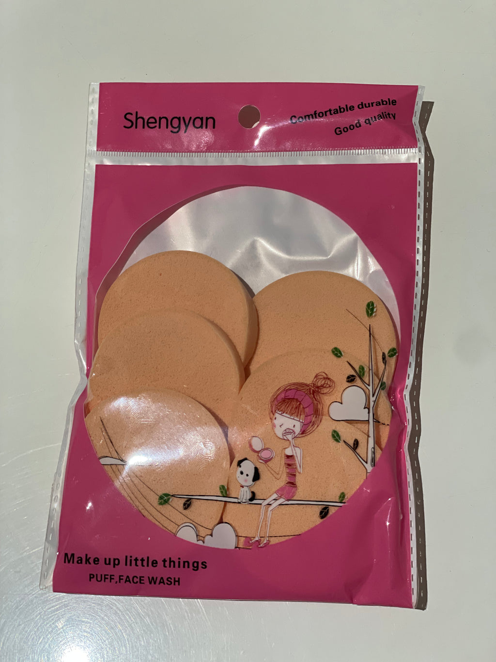 Make-Up Cleansing Sponge Pads (Pack of 3) – 5.4 cm, Soft Cosmetic Puffs