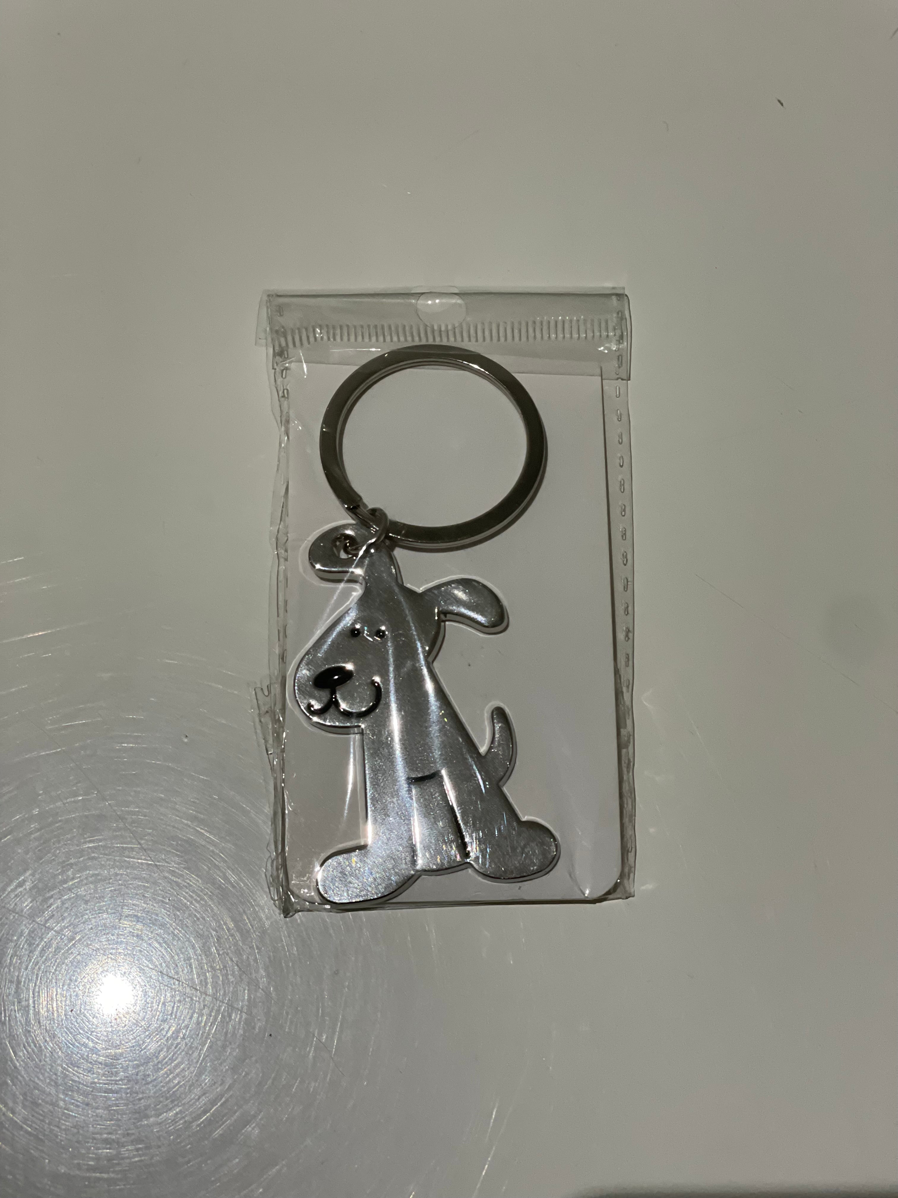 Metal Dog Keychain 9 cm – Cute Pet Outline Keyring