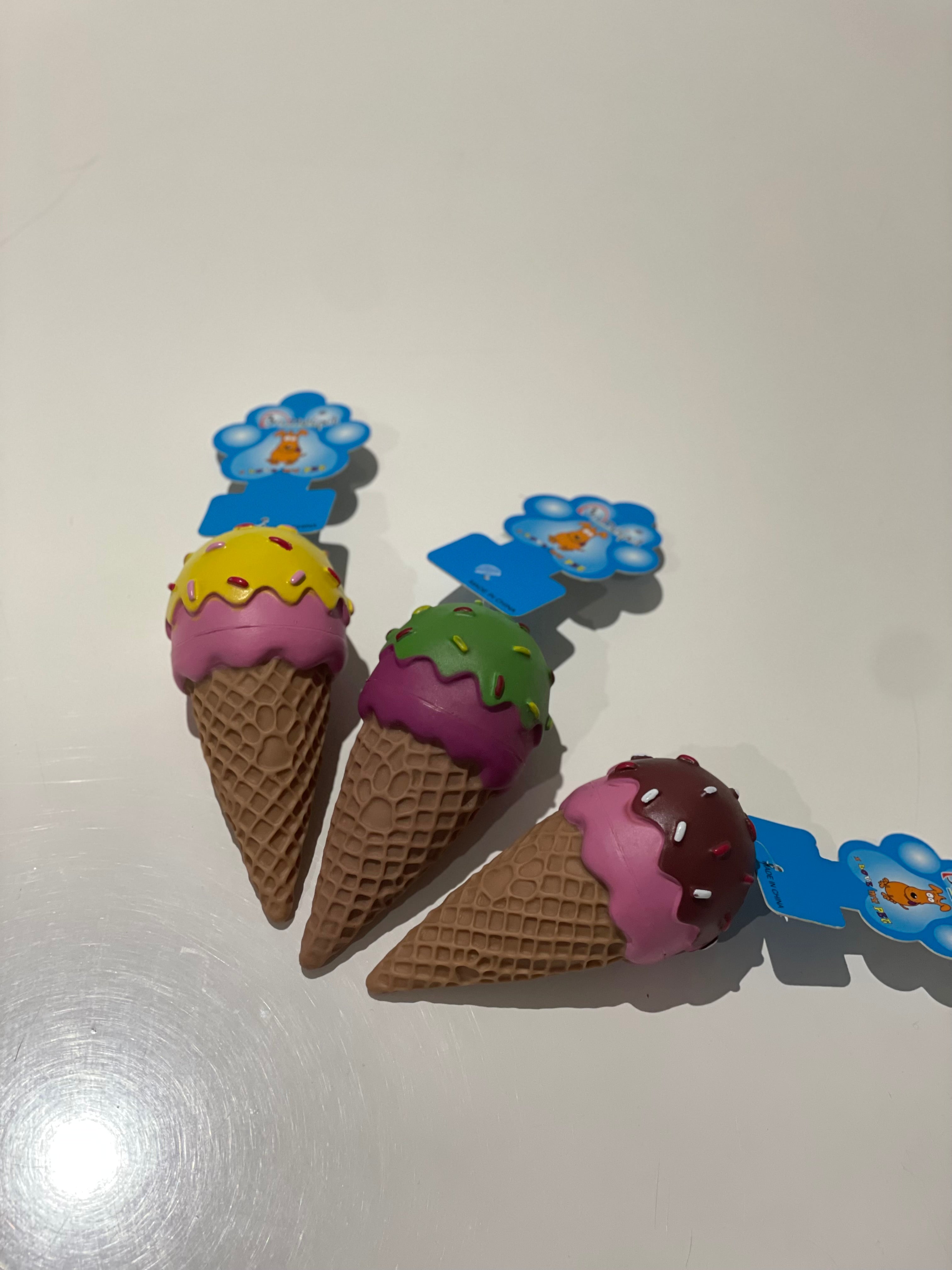 Pet Dog Toy Squeaky Ice Cream Cone 14cm