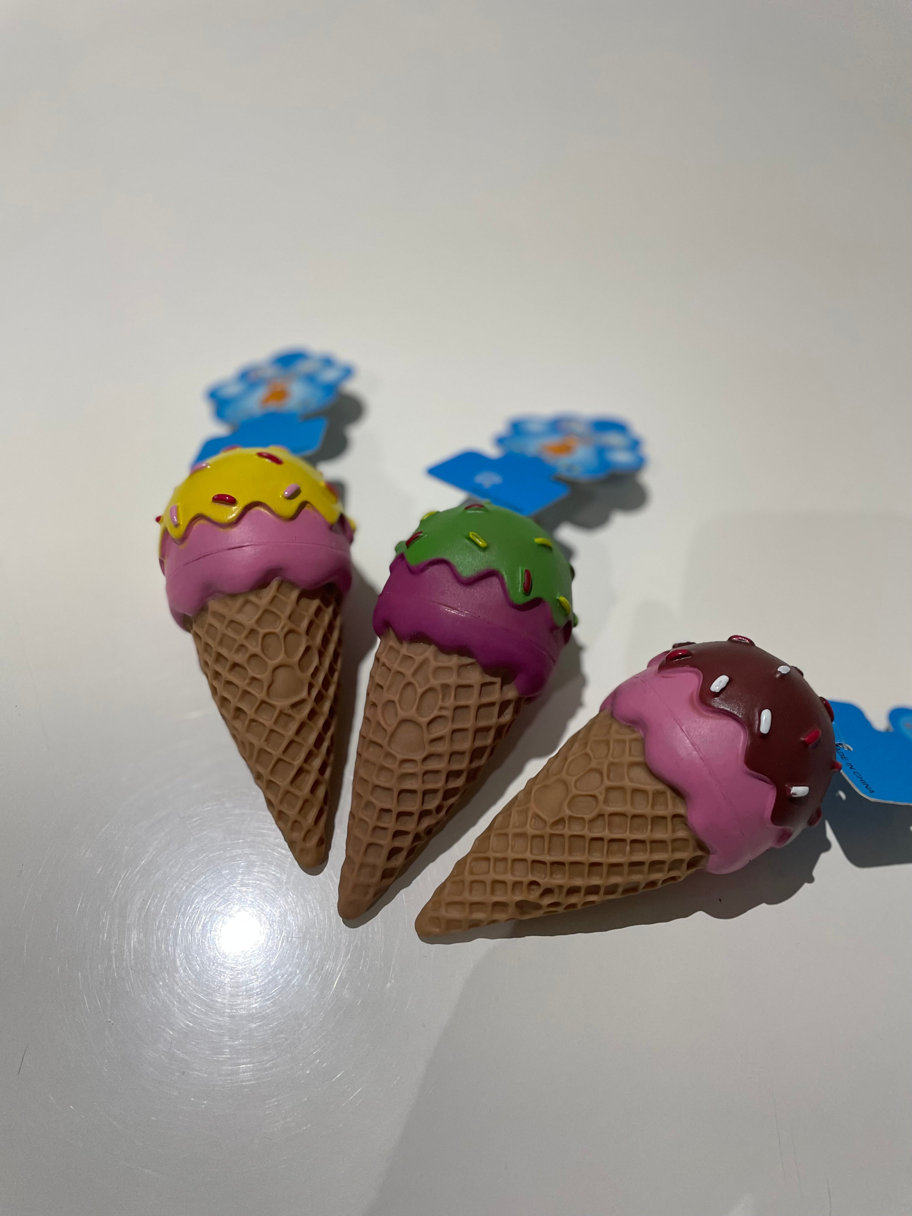 Pet Dog Toy Squeaky Ice Cream Cone 14cm
