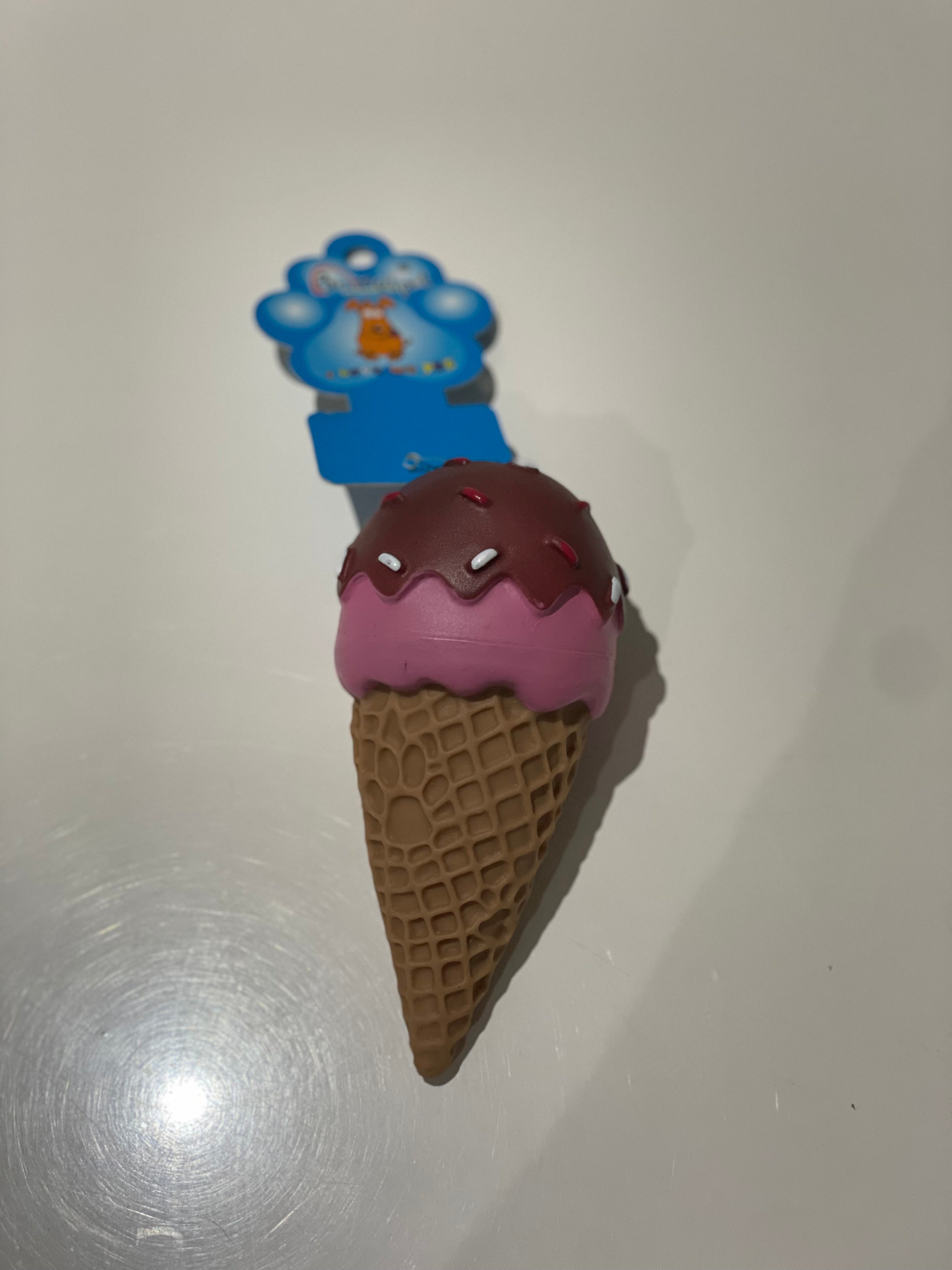 Pet Dog Toy Squeaky Ice Cream Cone 14cm
